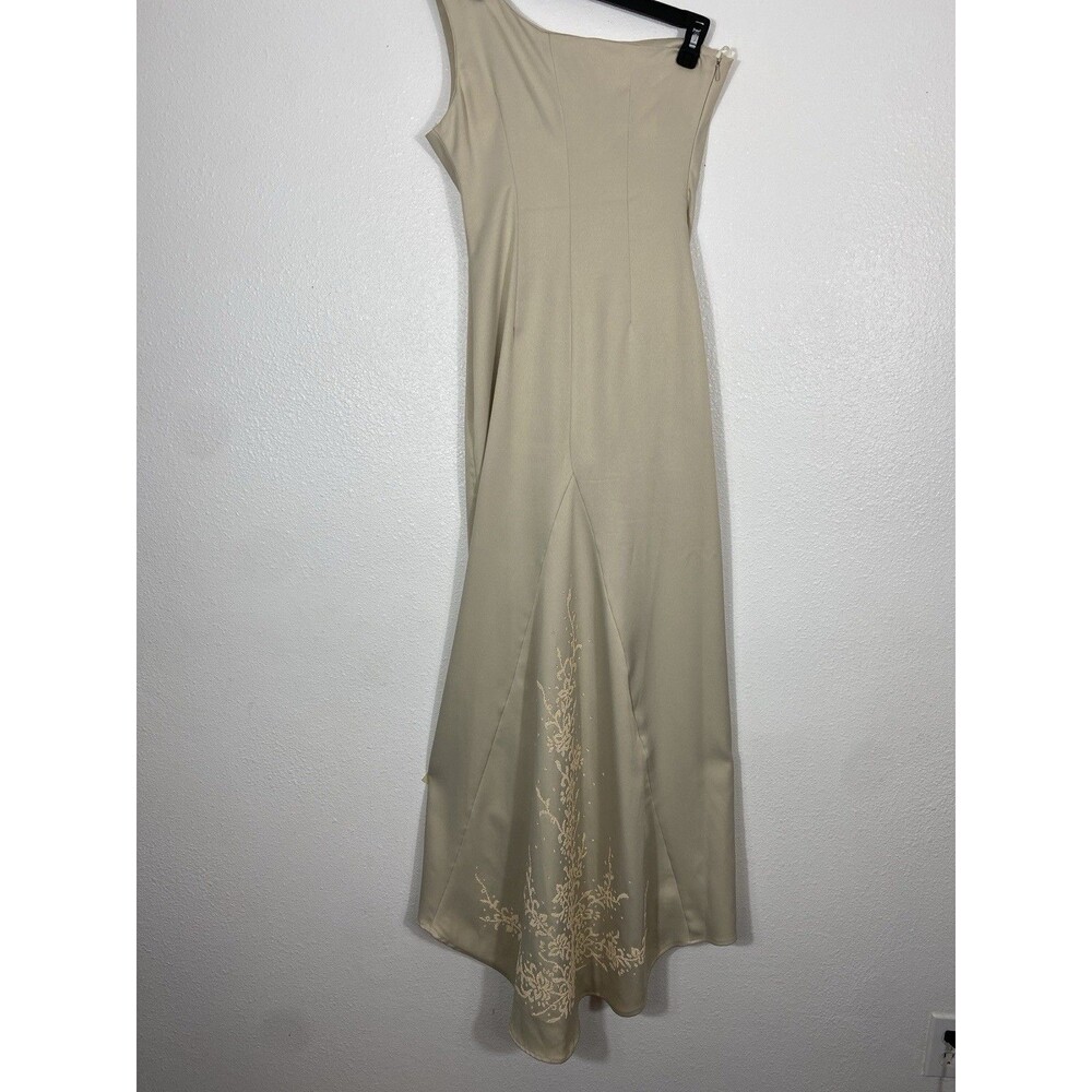 Eureka One Shoulder Beige Embroidered Gown Medium Size M - Picture 6 of 16